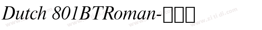 Dutch 801BTRoman字体转换